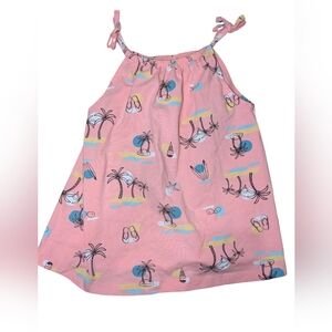 💥5/20$ Pink Sleeveless Dress with Tropical Print 2Y